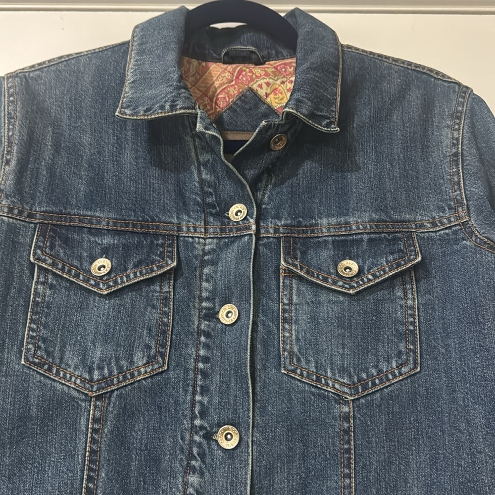 Austin Clothing Co Paisley Lined Button Front Jean Jacket Size Small - Picture 5 of 13